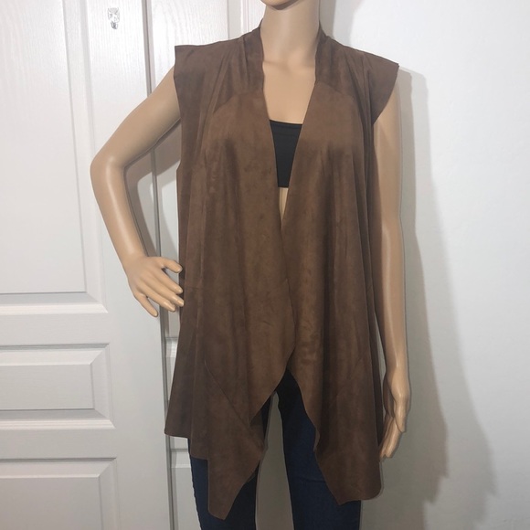 Moon Collection U.S.A. Faux Suede Boho Vest Size L - Picture 5 of 8
